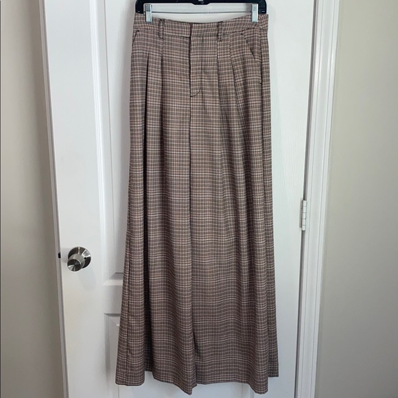 Maeve By Anthropologie The Avery Pleated Wide-Leg Trousers Plaid Edition - Picture 10 of 16